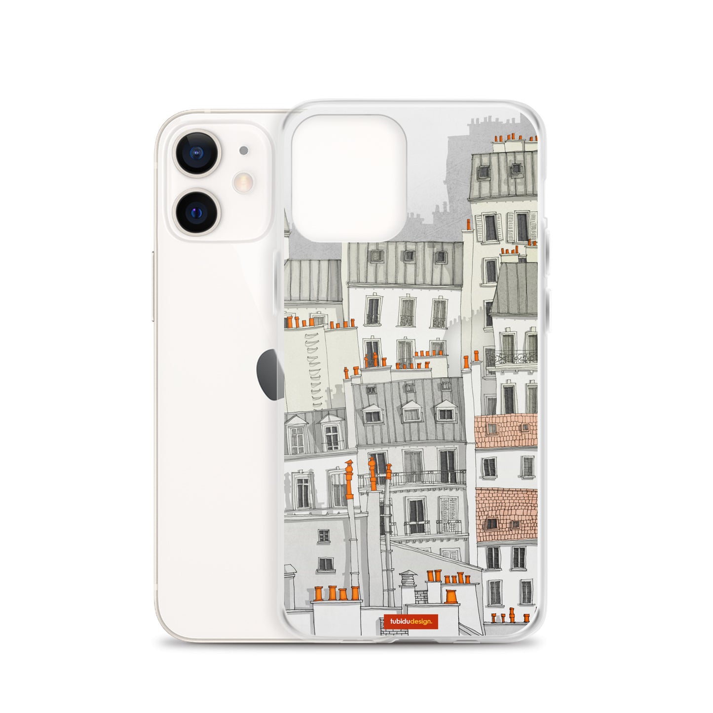 Paris Montmartre (white) - Illustrated iPhone Case