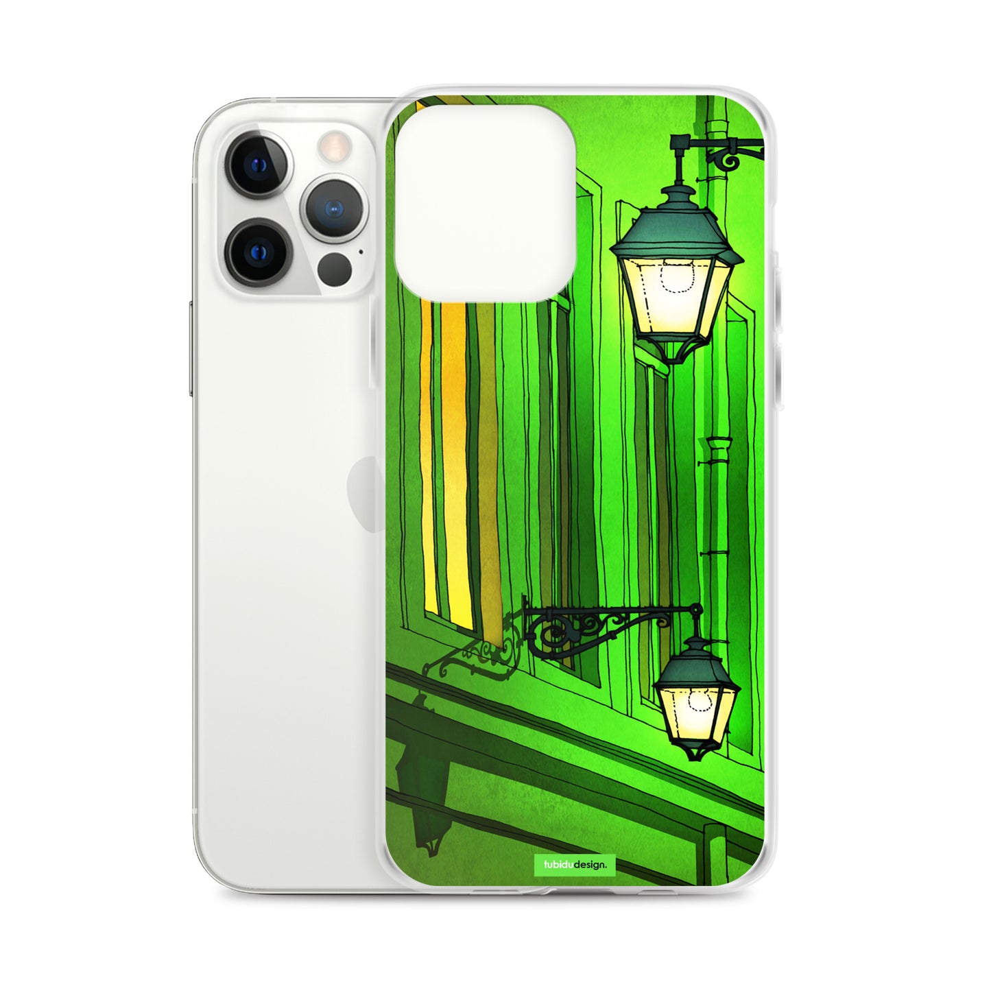 Quai St Michel (green) - Illustrated iPhone Case