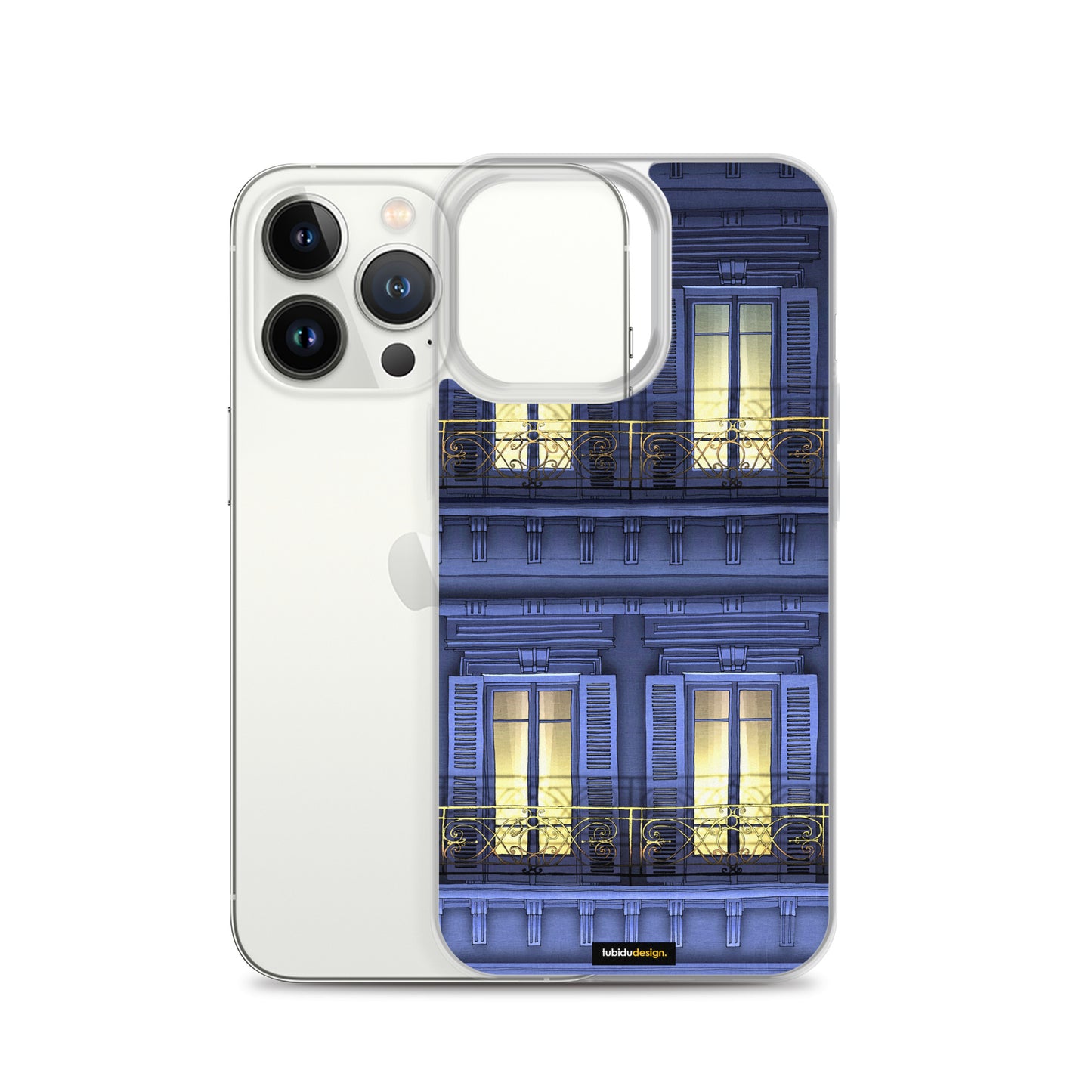 Paris balcony (night) - Illustrated iPhone Case