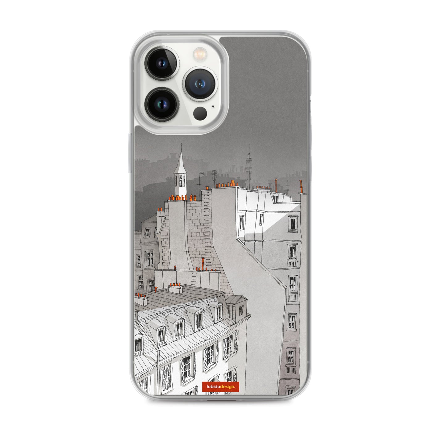 In an old house in Paris (black and white) - Illustrated iPhone Case