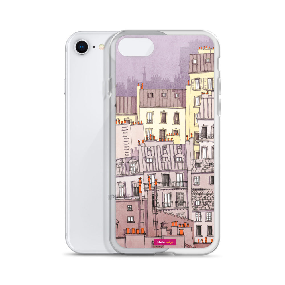 Paris Montmartre (purple) - Illustrated iPhone Case