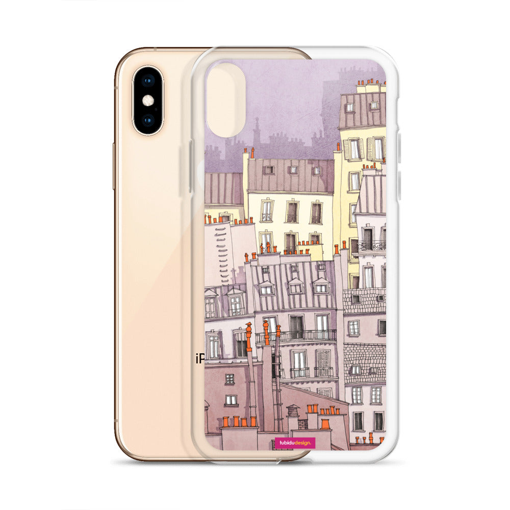 Paris Montmartre (purple) - Illustrated iPhone Case