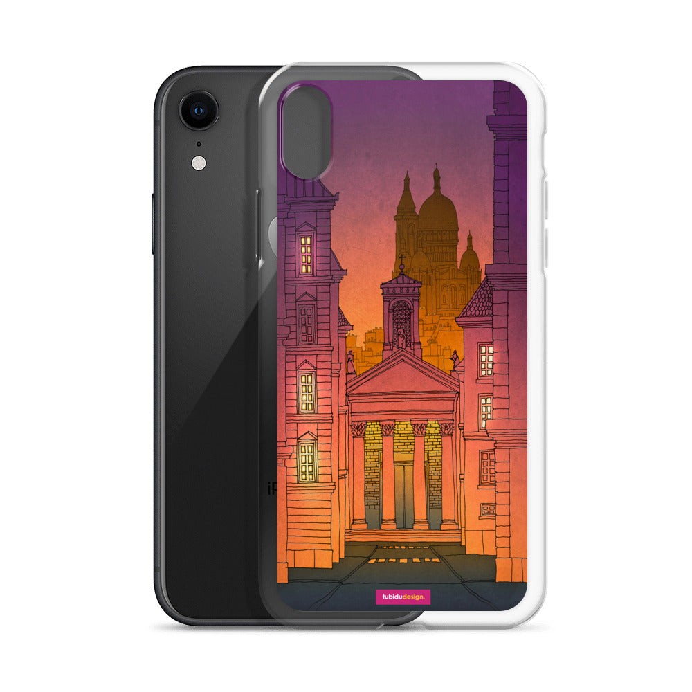 Sacre Coeur (night, purple version) - Illustrated iPhone Case