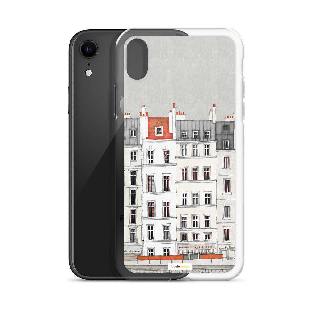 Walk along the Seine (red) - Illustrated iPhone Case