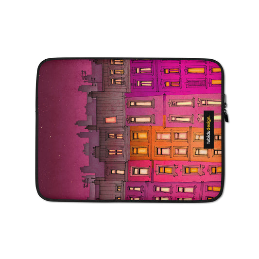 Paris Red facade - Illustrated Laptop Sleeve