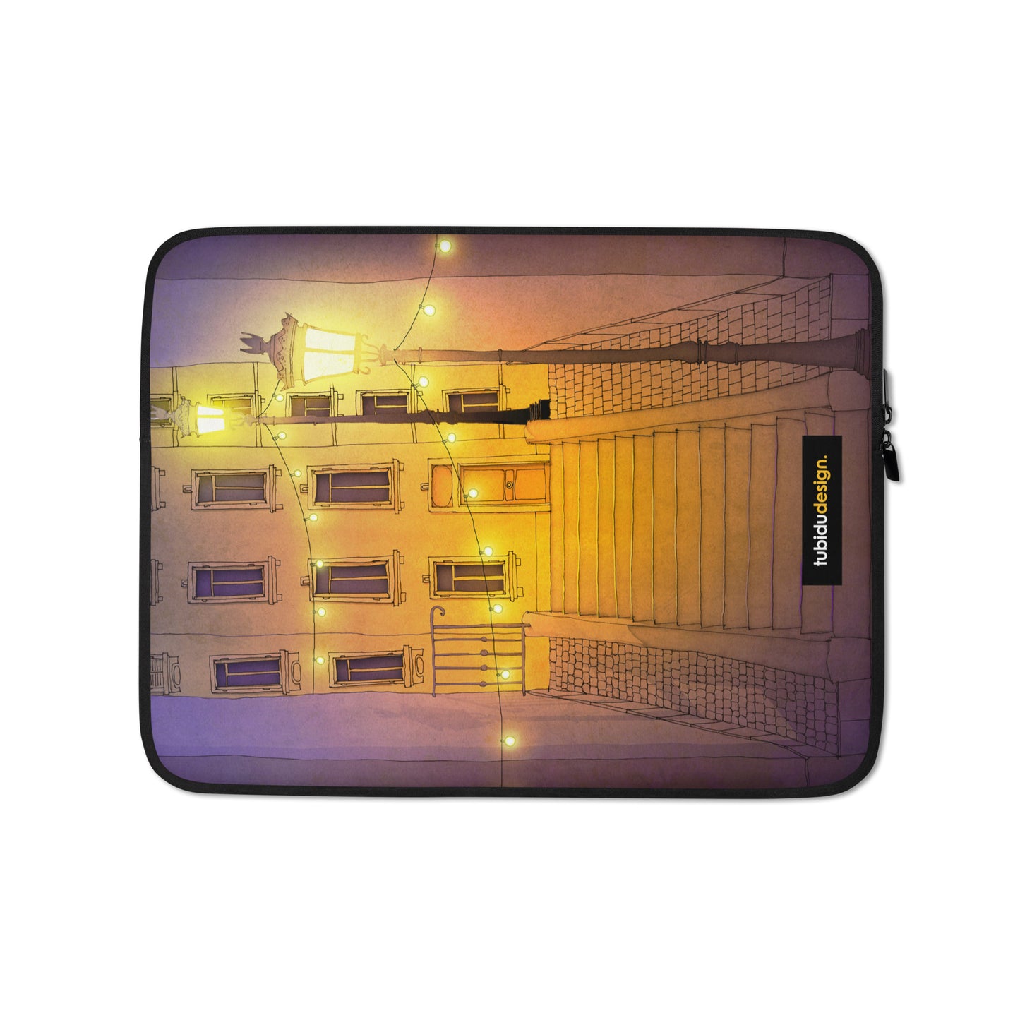 Night walking (purple) - Illustrated Laptop Sleeve