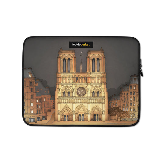 The Notre Dame in Paris - Illustrated Laptop Sleeve