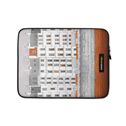 Walk along the Seine (red) - Illustrated Laptop Sleeve