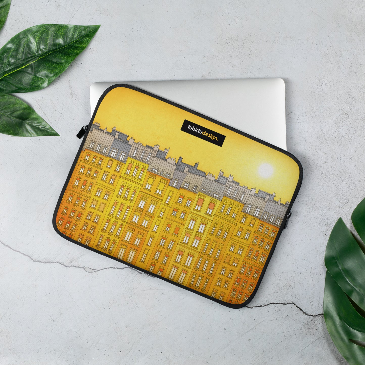 Yellow facade - Illustrated Laptop Sleeve