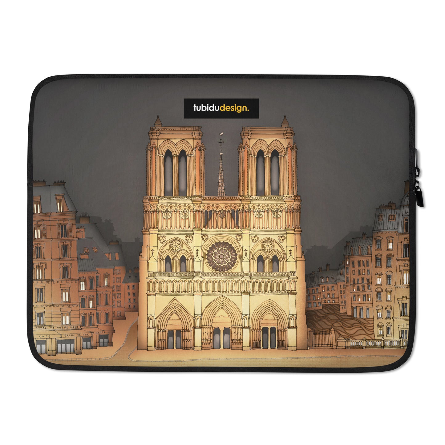 The Notre Dame in Paris - Illustrated Laptop Sleeve