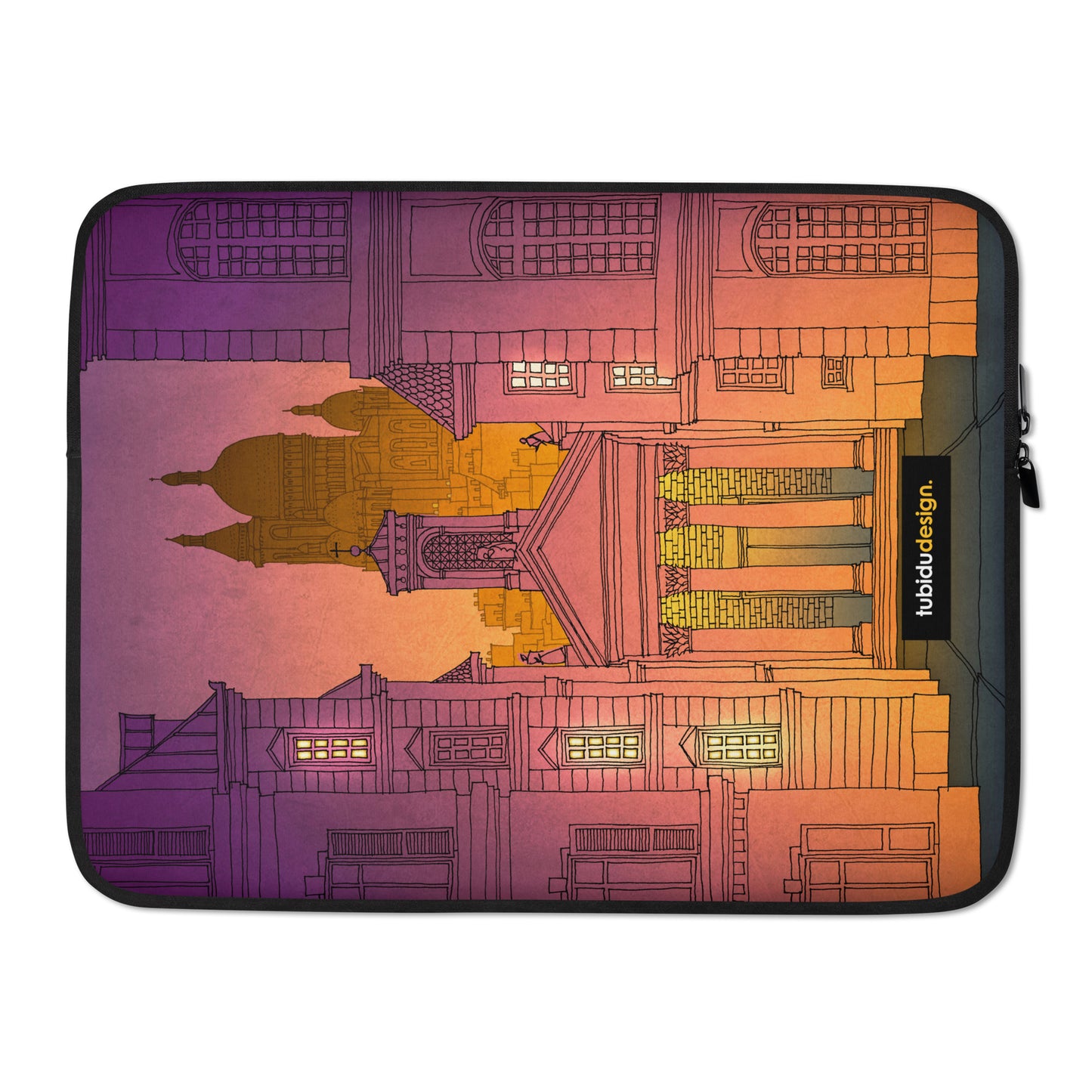 Sacre Coeur (night, purple version) - Illustrated Laptop Sleeve