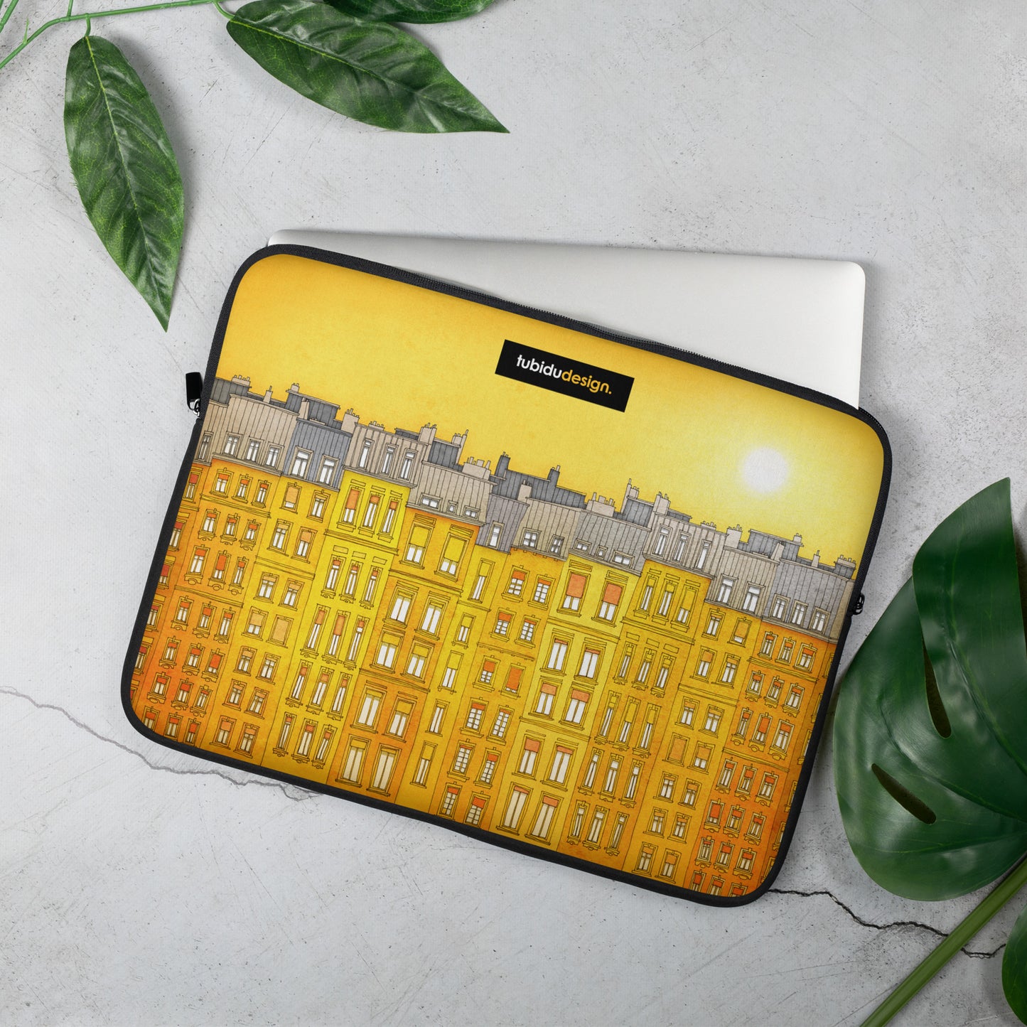 Yellow facade - Illustrated Laptop Sleeve