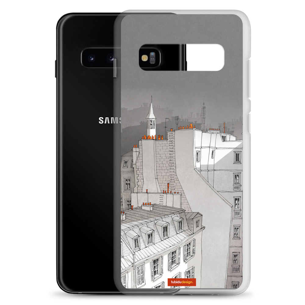 In an old house in Paris (black and white) - Illustrated Samsung Phone Case