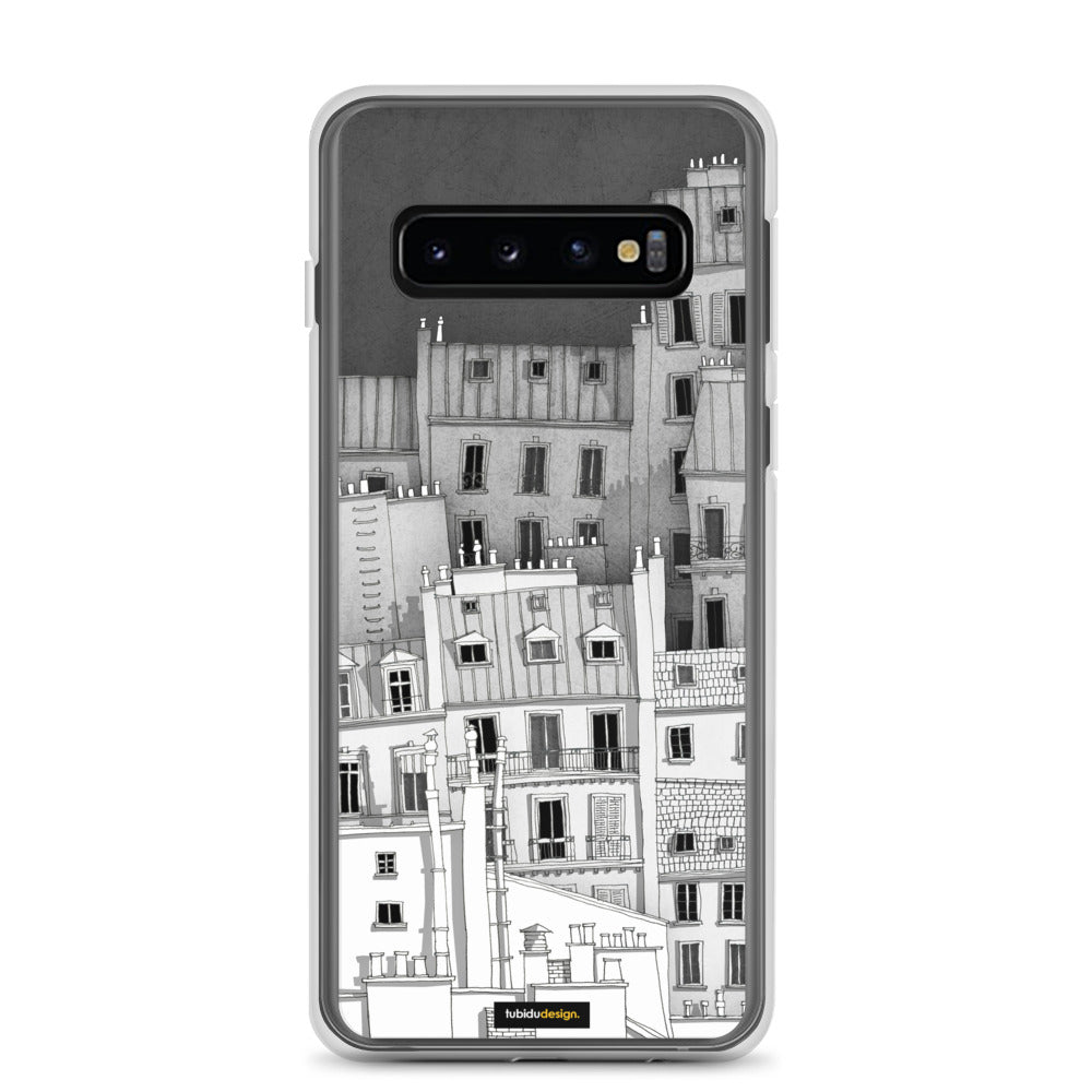 Paris Montmartre (black and white) - Illustrated Samsung Phone Case