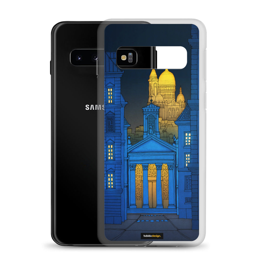 Sacre Coeur (night, blue version) - Illustrated Samsung Phone Case