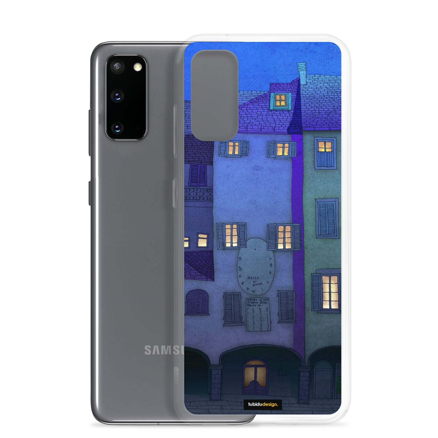 Italian facade (blue) - Illustrated Samsung Phone Case