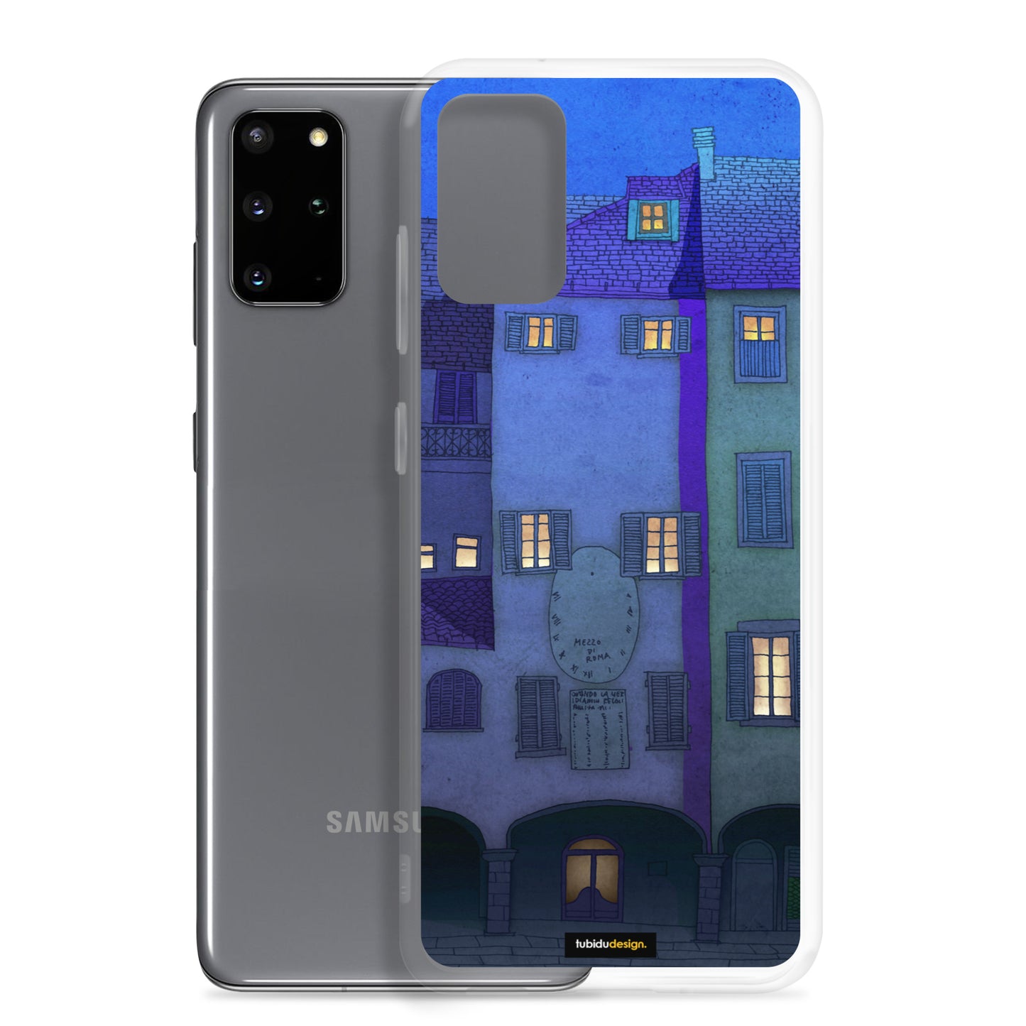 Italian facade (blue) - Illustrated Samsung Phone Case