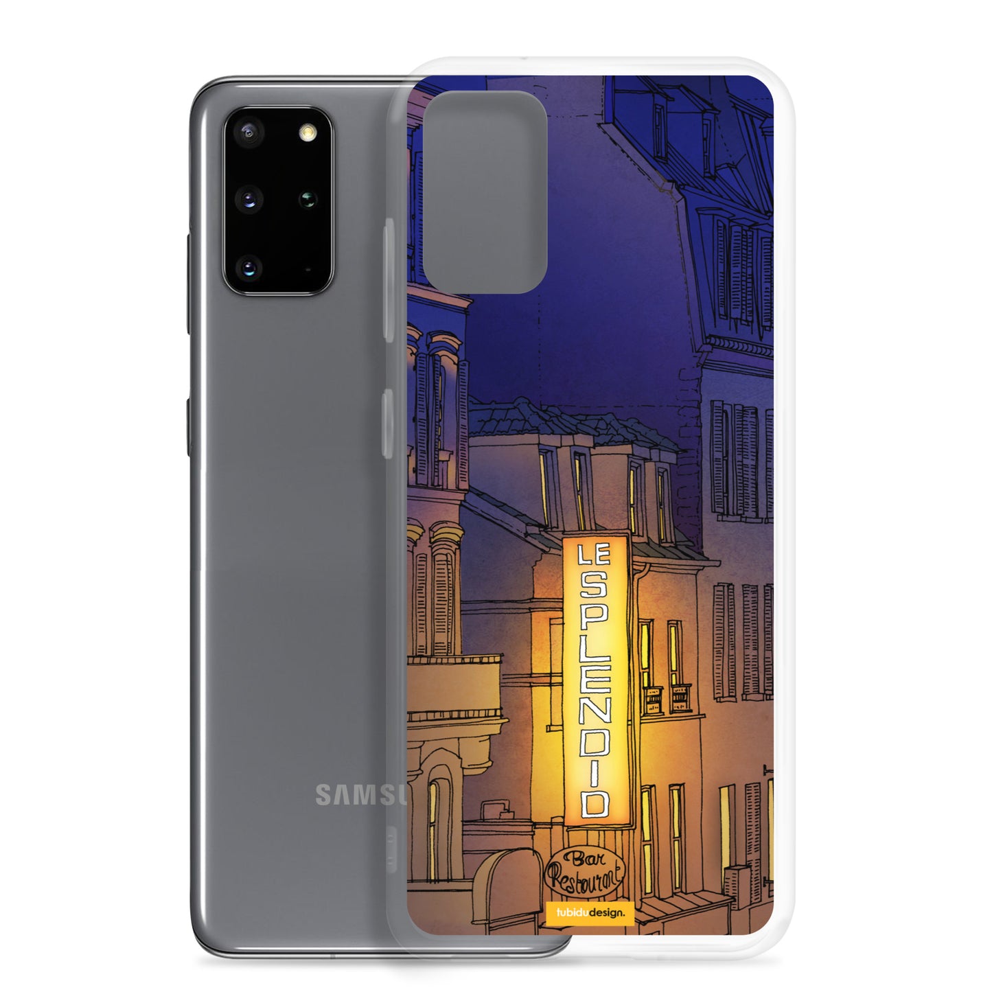 Good morning Paris (purple) - Illustrated Samsung Phone Case