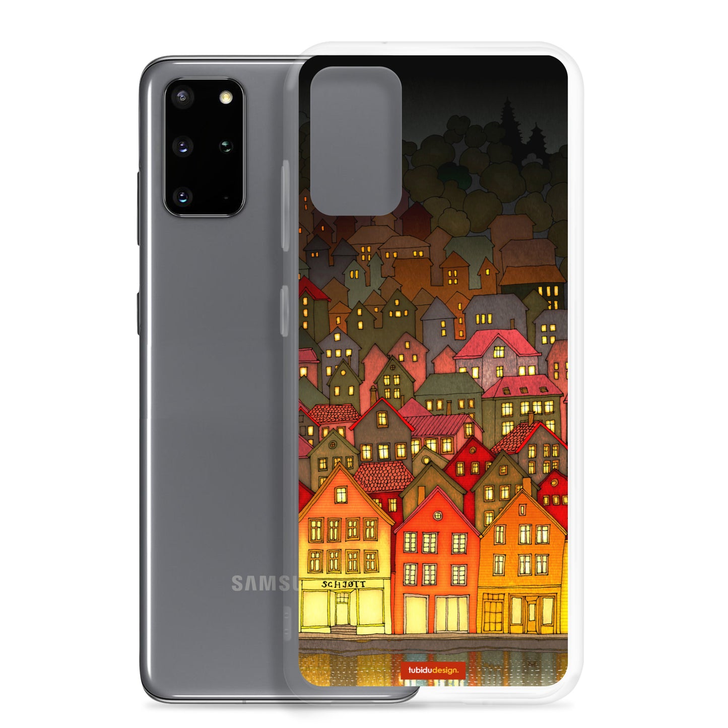 Norway, Bergen (brown) - Illustrated Samsung Phone Case