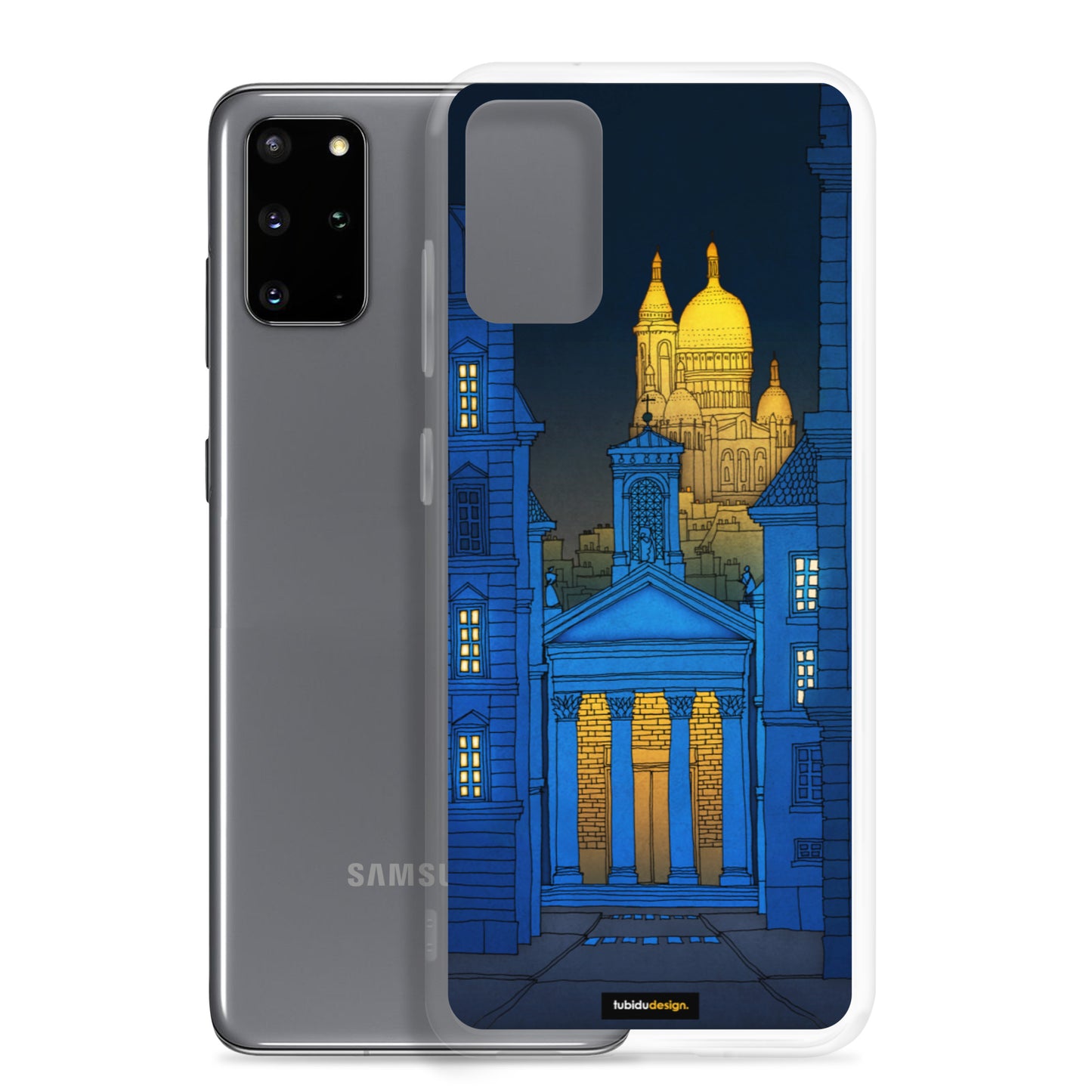 Sacre Coeur (night, blue version) - Illustrated Samsung Phone Case
