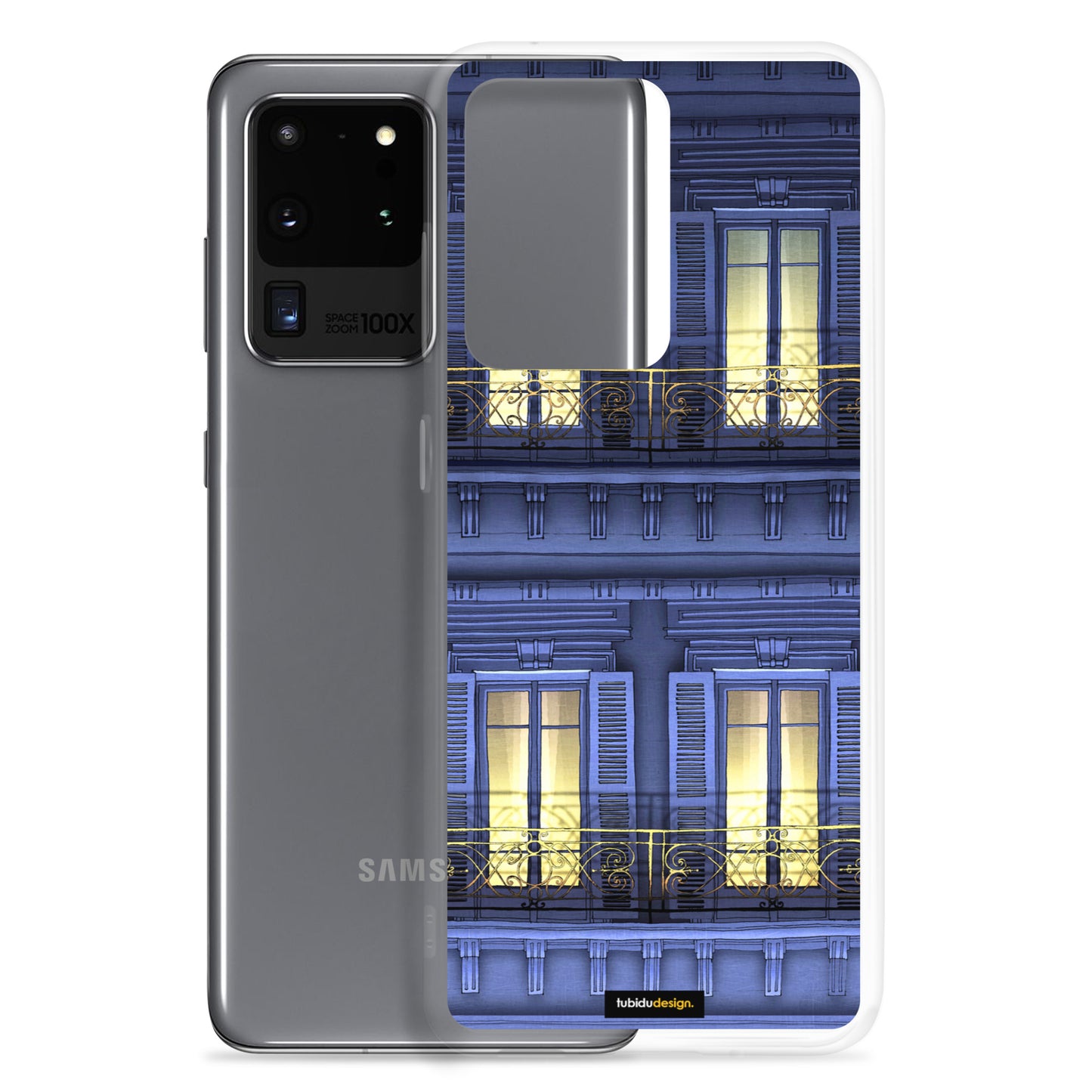 Paris balcony (night) - Illustrated Samsung Phone Case