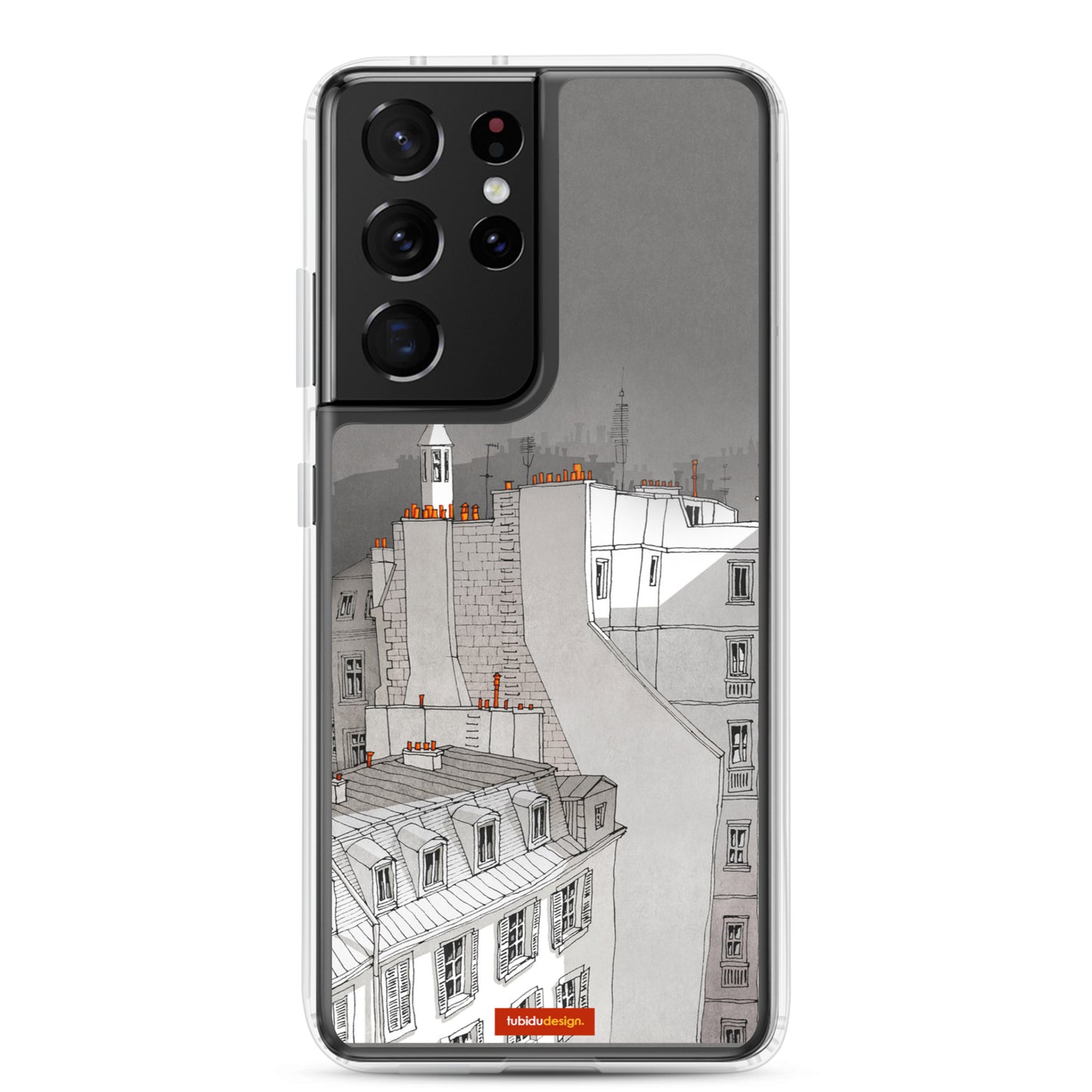 In an old house in Paris (black and white) - Illustrated Samsung Phone Case