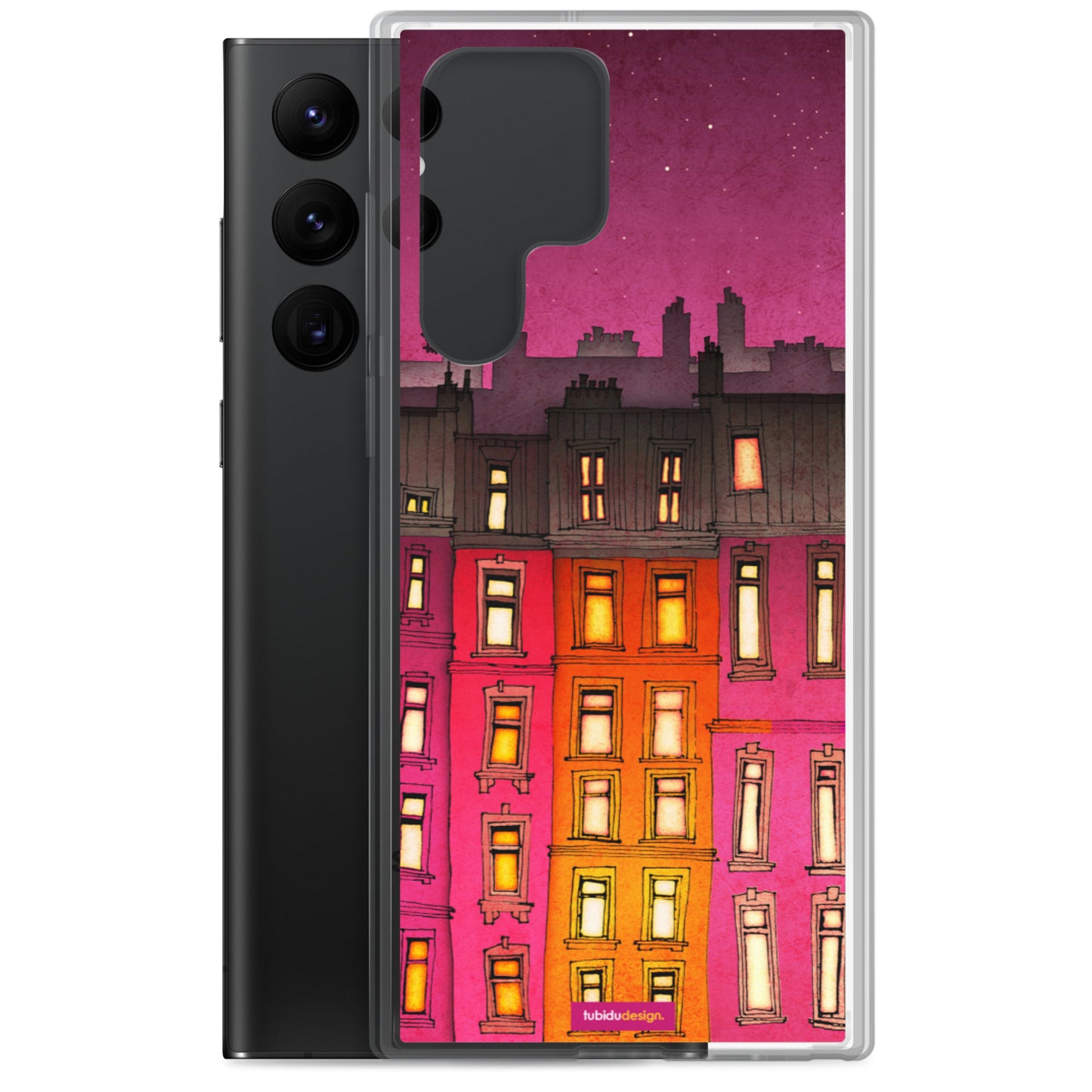 Paris Red facade - Illustrated Samsung Phone Case